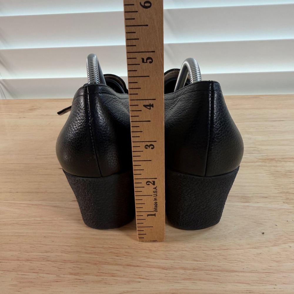 Salvatore Ferragamo Loafers Women's Black Leather Slip On Block Heel Buckle - 10 - Picture 7 of 12